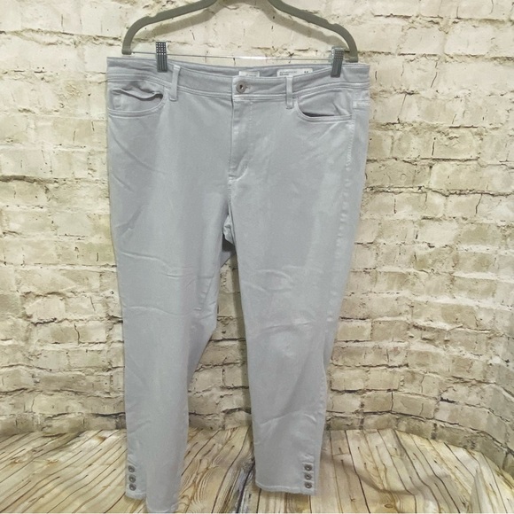 J Jill Jeans Authentic Fit Slim Ankle Grey Stretch High Rise Button Leg - Picture 1 of 6
